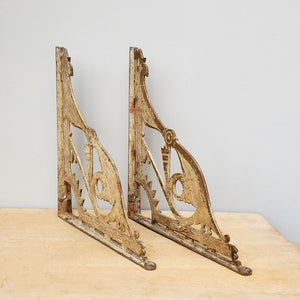 Pair of French Iron Shelf Corbels