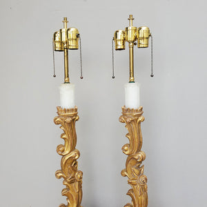 French Alter Candlestick Lamps