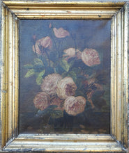 19th c Floral Oil Painting