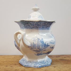 French Blue and White Lidded Sugar