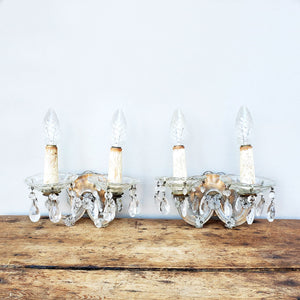French Glass Sconces