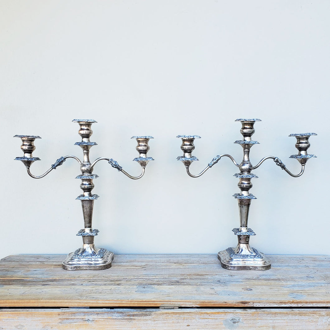 Pair of Silver-plate Candlesticks